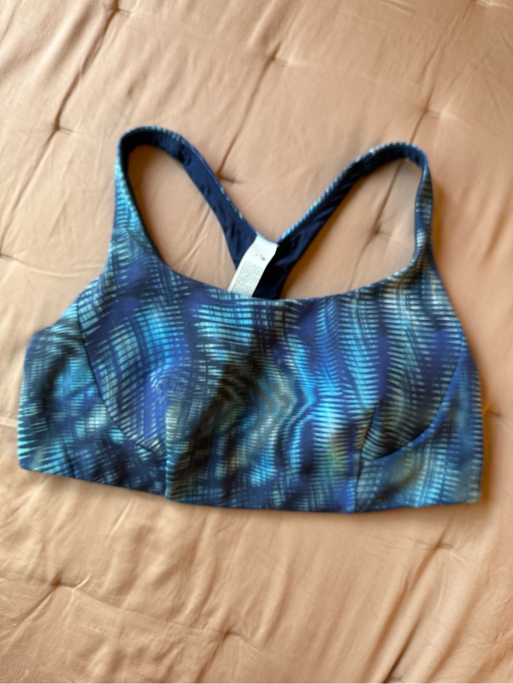 Lululemon Energy Bra Blue Abstract Print Size 14